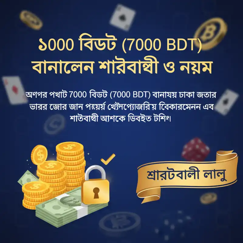 ৭০০০ বিডিটি (7000 BDT) বোনাস ওয়েজারিং রিকোয়ারমেন্ট
